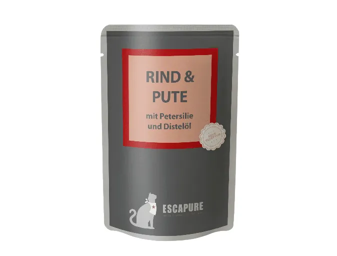 Menú gato de ternera y pavo 100g