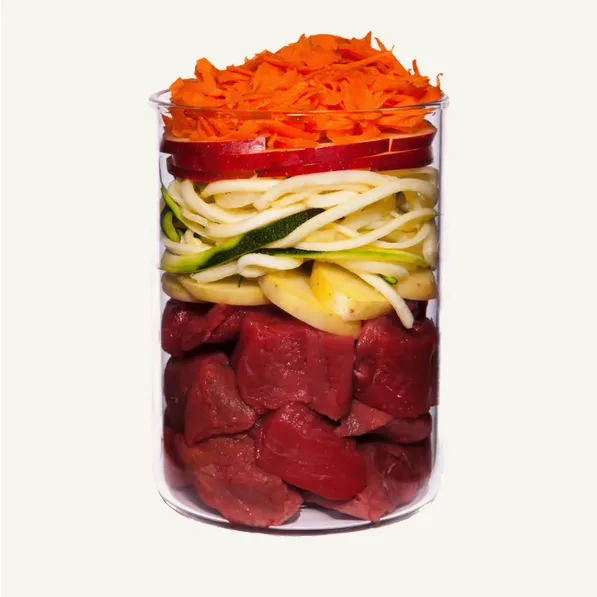 Menú ciervo y corzo con patata, manzana y arándanos rojos 400g