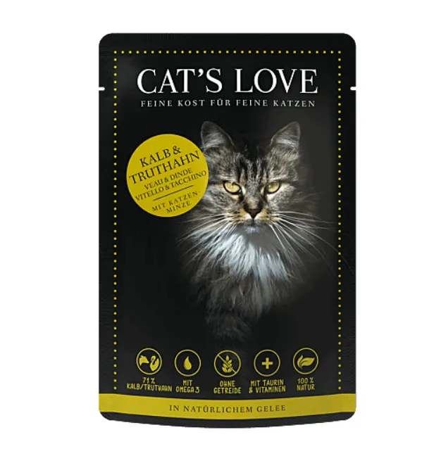 Menú gato de ternera y pavo 85g