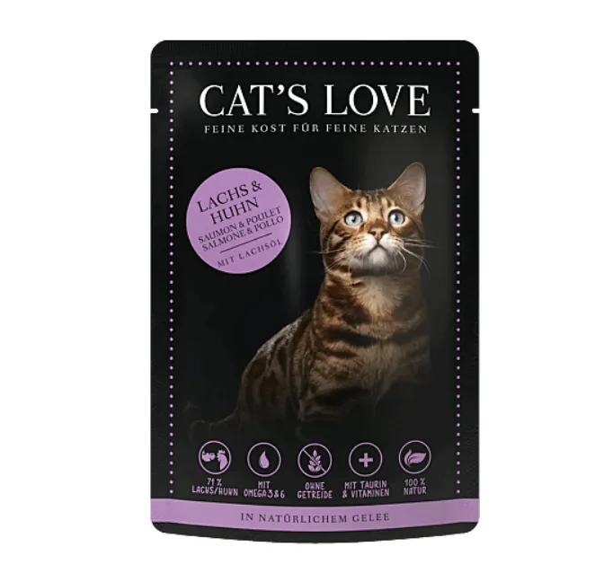 Menú gato de salmón y pollo 85g