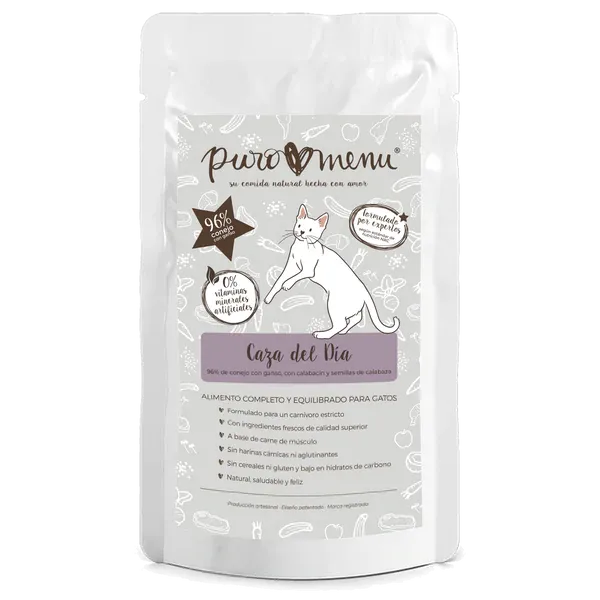 Menú gato conejo y ganso "Caza del día" 100g