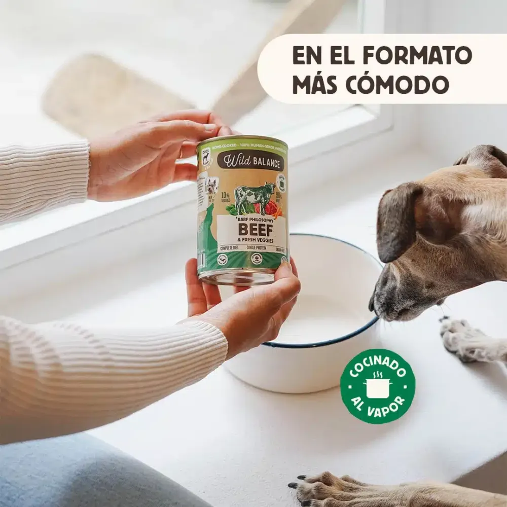 Menú de ternera con verduras frescas cocinado al vapor 400g