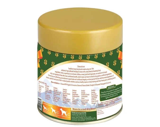 Galletas queso himalaya con espinaca y zanahoria 100g