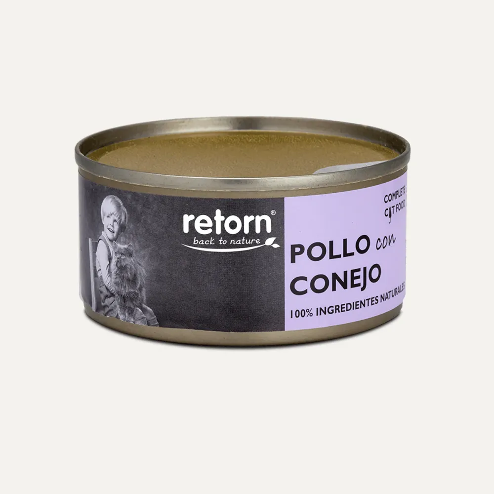 Menú gato de pollo y conejo 80g
