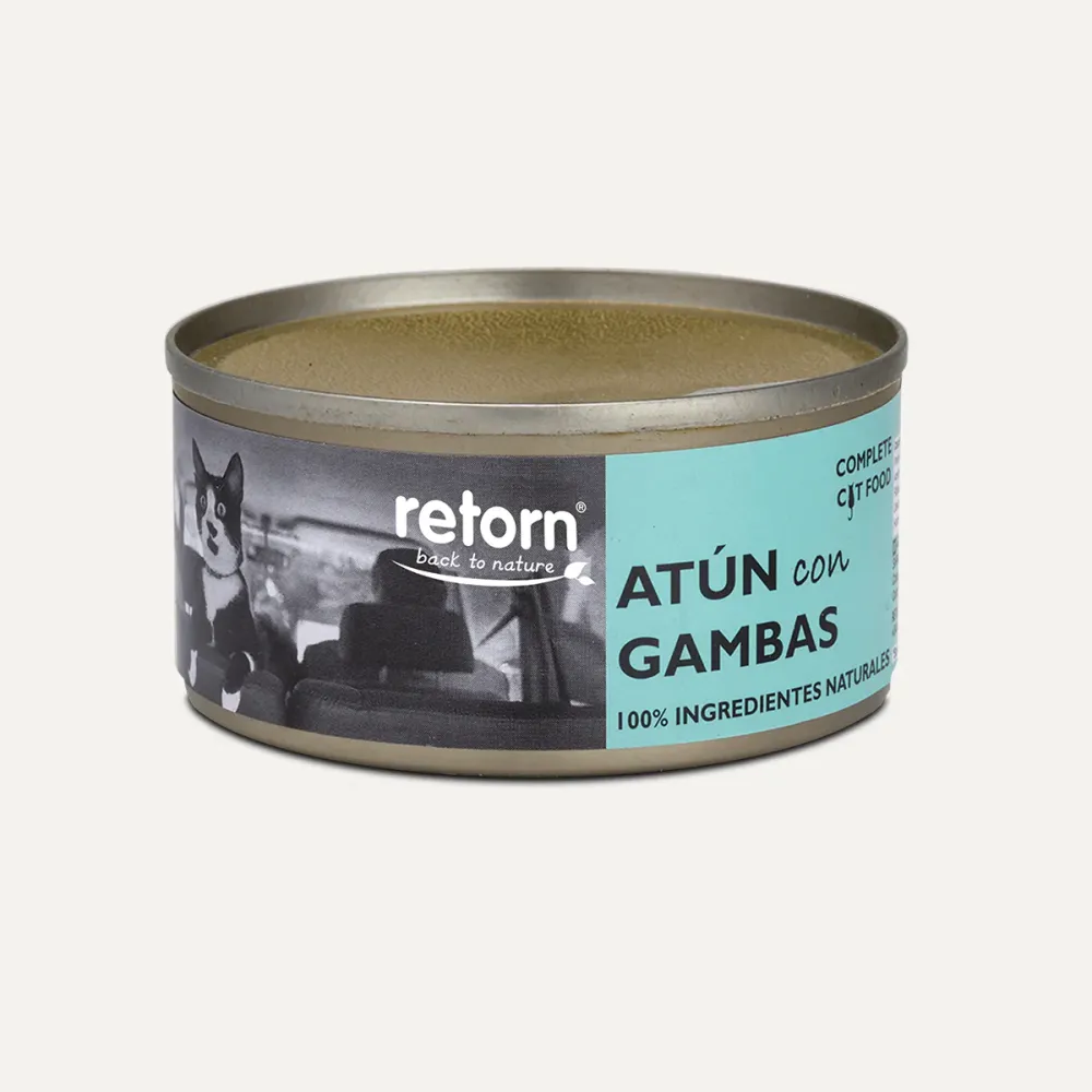 Menú gato de atún y gambas 80g