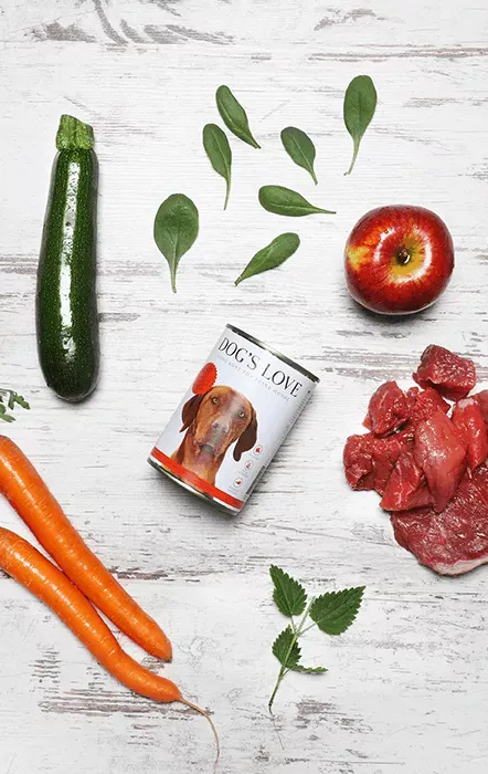 Menú de vacuno con manzana, espinaca y calabacin 400g