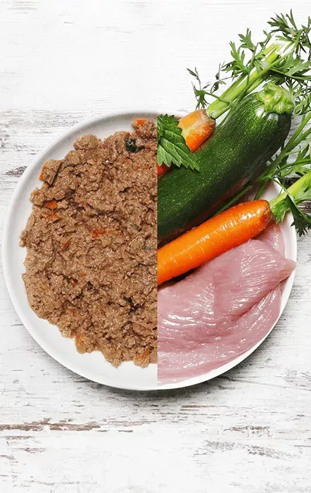 Menú de pavo con manzana, calabacín y aceite de nuez 400g