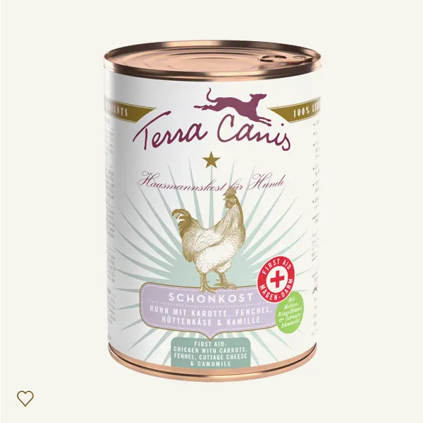 FIRST AID Pollo con zanahoria, hinojo, queso cottage y manzanilla 400g