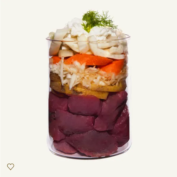 FIRST AID Ternera con zanahoria, hinojo, queso cottage y manzanilla 400g