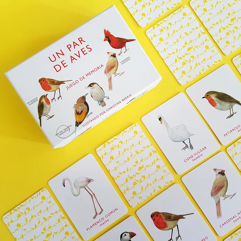 Un par de aves. Juego de memoria.