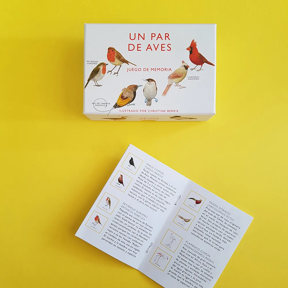 Un par de aves. Juego de memoria.