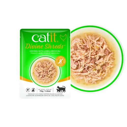 Sopa con pollo, hígado y brócoli para gatos 75g