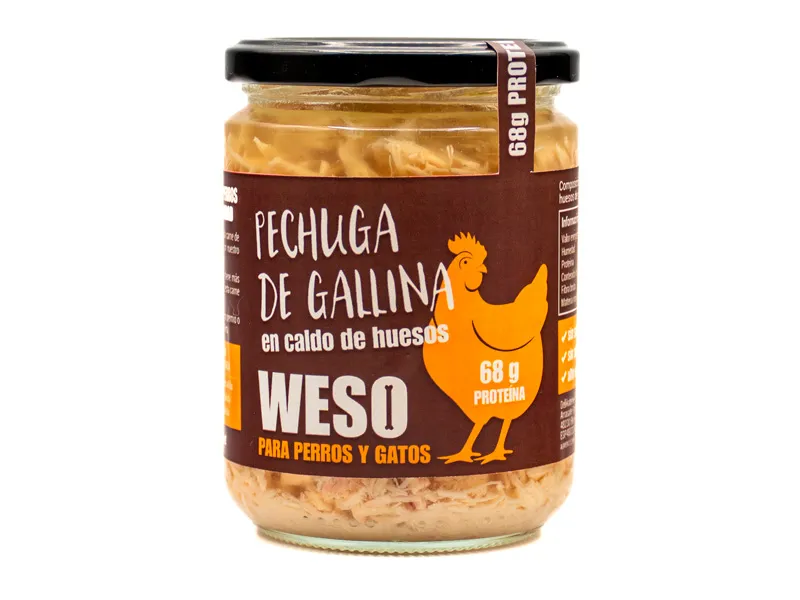 Pechuga de gallina en caldo de huesos 400g