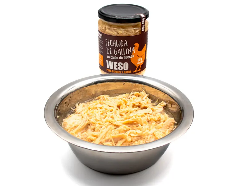 Pechuga de gallina en caldo de huesos 400g