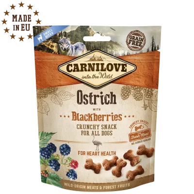 Bocaditos crunchy de avestruz y moras 200g