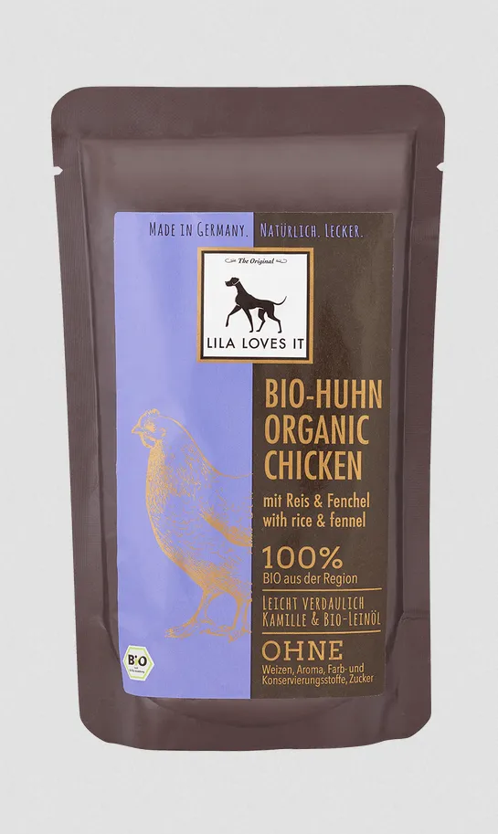 Menú pollo con arroz e hinojo 150g