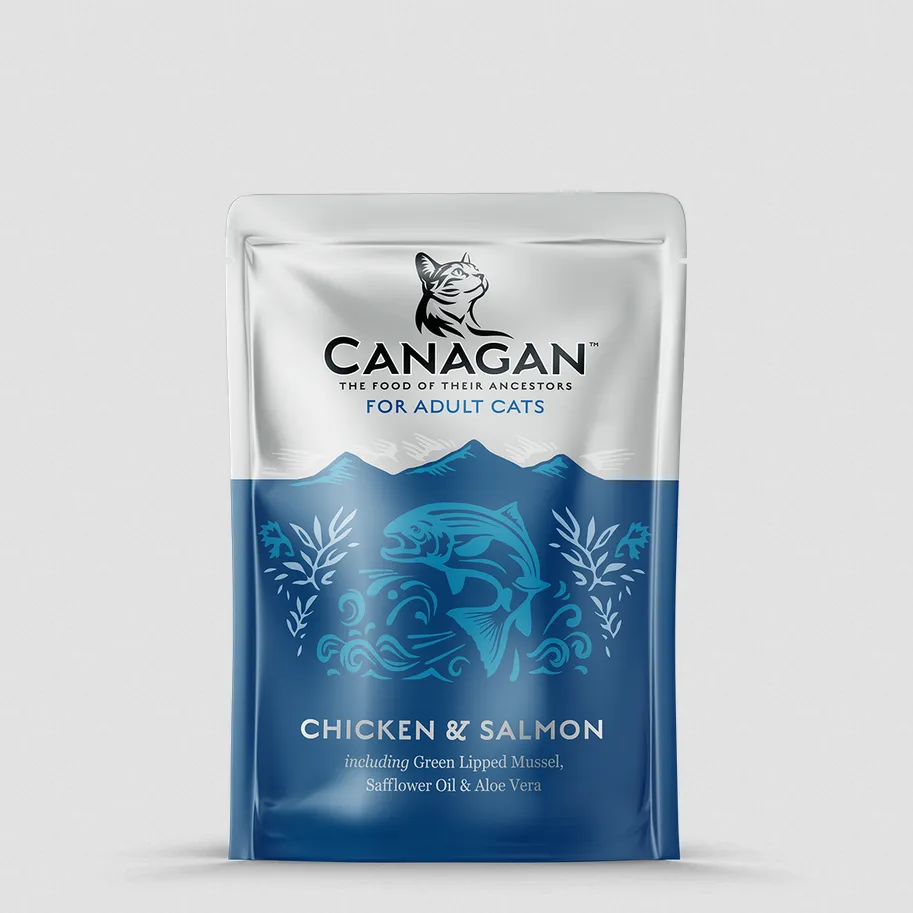 Menú gato de pollo y salmón 85g